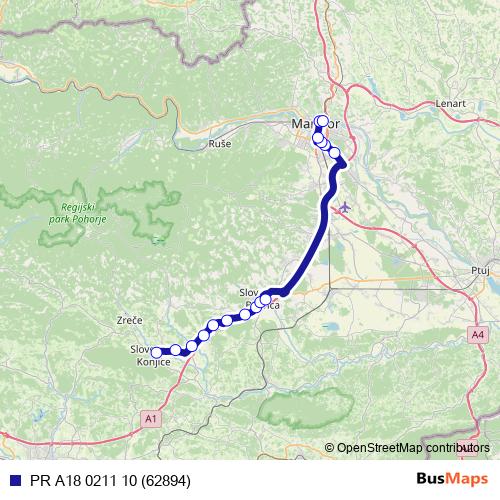 PR A18 0211 10 (62894) bus Line Map
