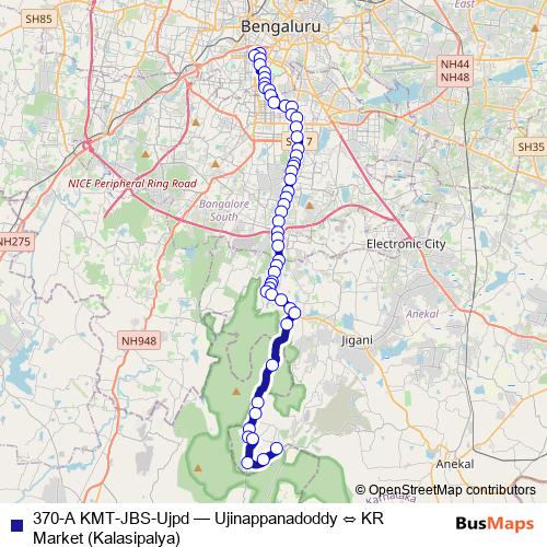 370-A KMT-JBS-Ujpd bus Line Map