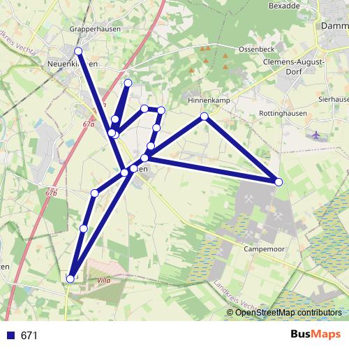 671 bus Line Map