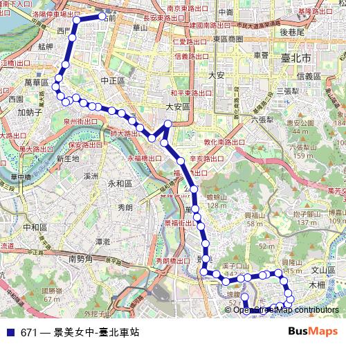 671 bus Line Map