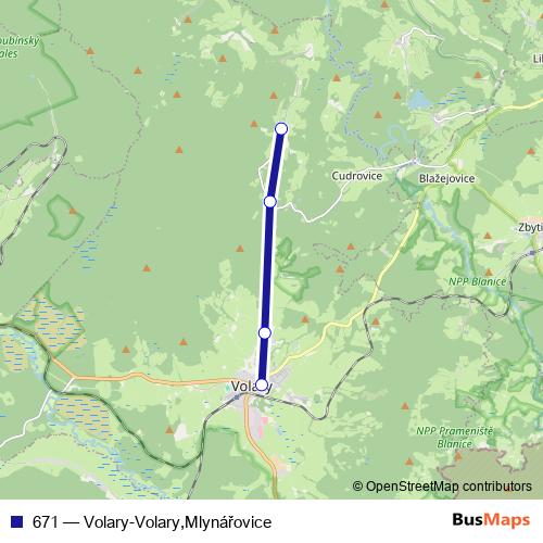 671 bus Line Map