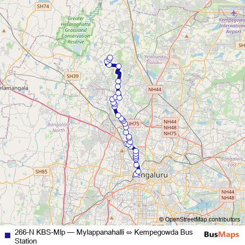 266-N KBS-Mlp bus Line Map