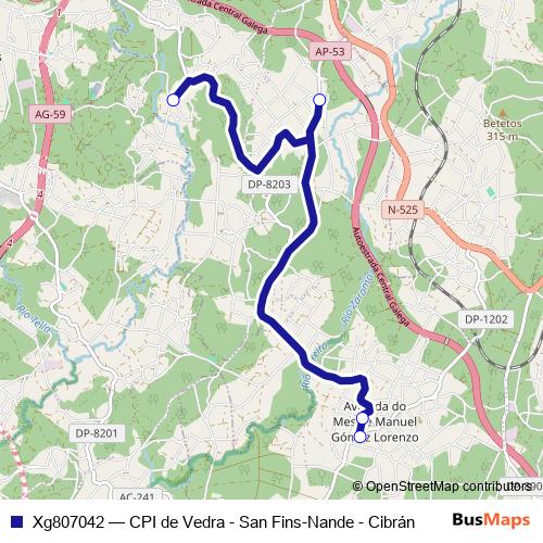 Xg807042 bus Line Map