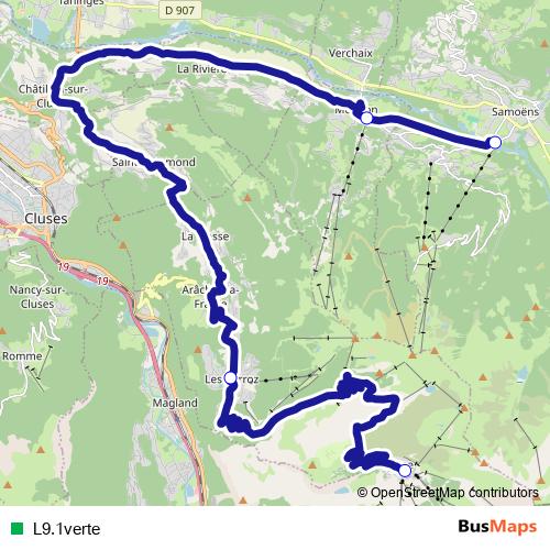 L9.1verte bus Line Map