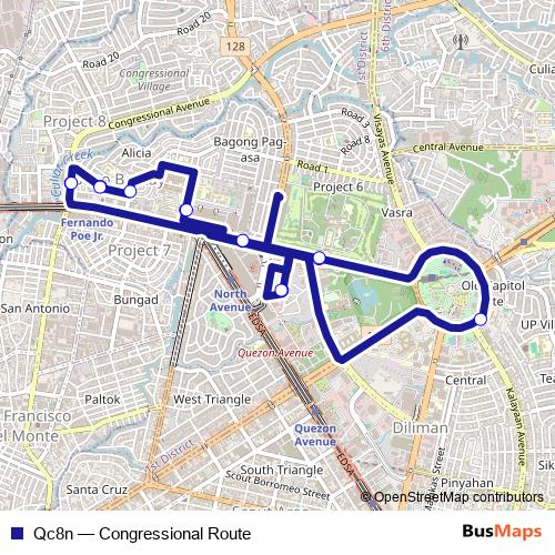 Qc8n bus Line Map