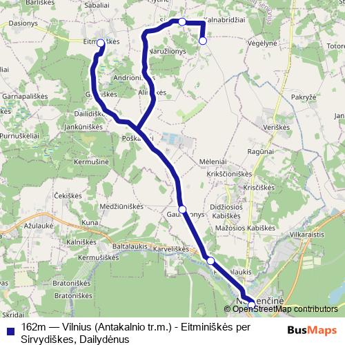 162m bus Line Map