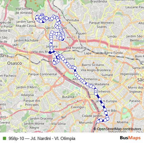 958p-10 bus Line Map