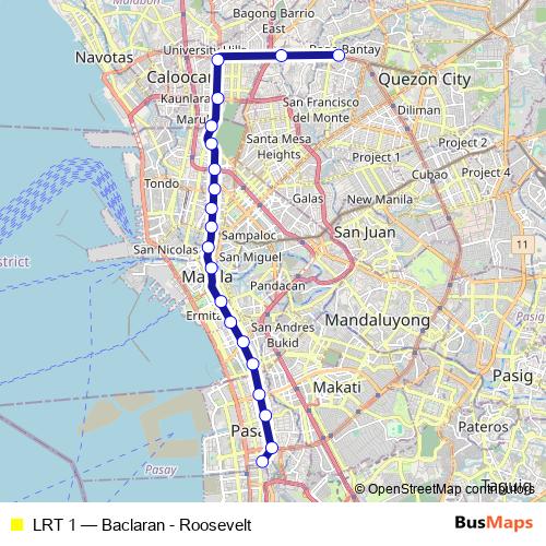 LRT 1 rail Line Map
