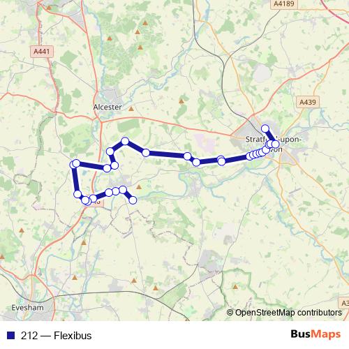 212 bus Line Map