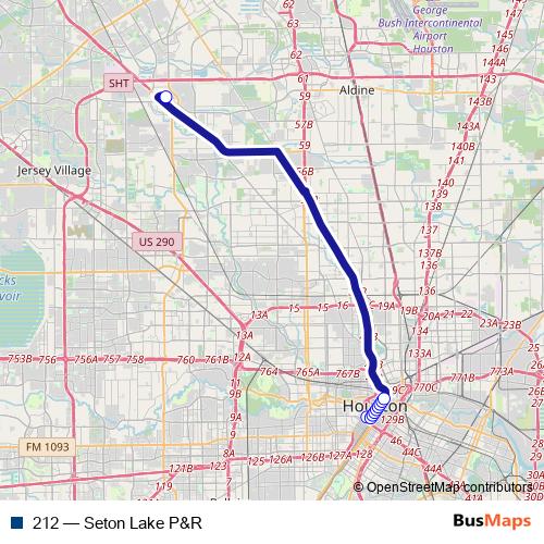 212 bus Line Map