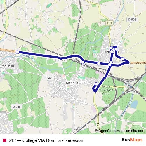 212 bus Line Map