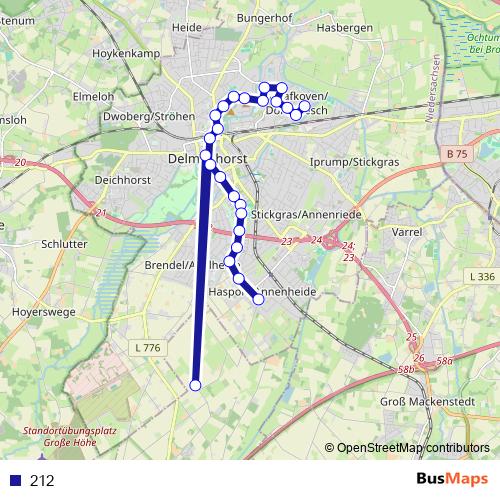 212 bus Line Map