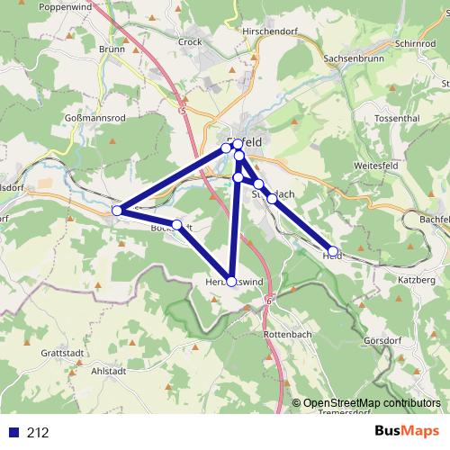 212 bus Line Map