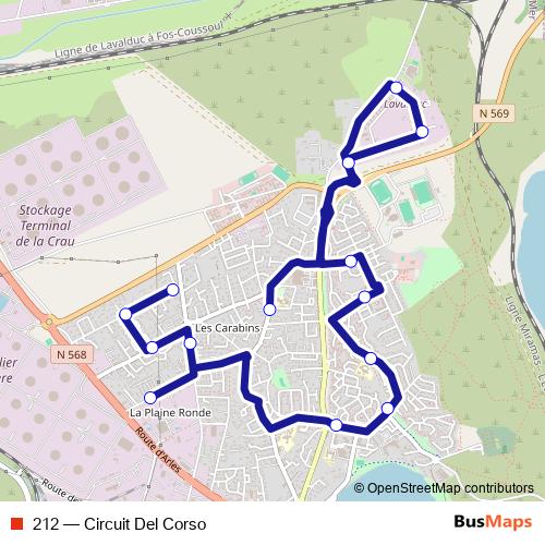 212 bus Line Map