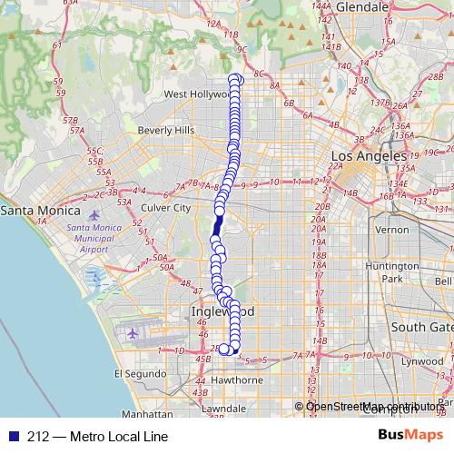 212 bus Line Map