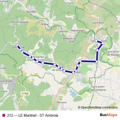 212 bus Line Map
