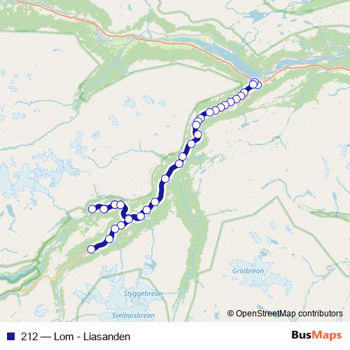 212 bus Line Map