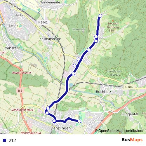 212 bus Line Map