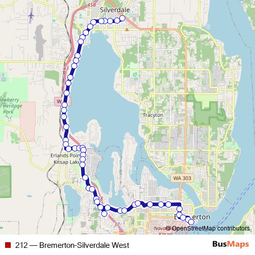 212 bus Line Map