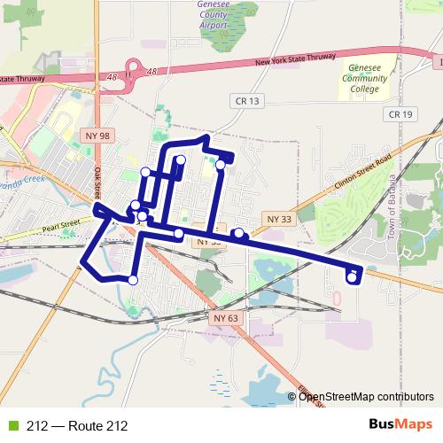 212 bus Line Map