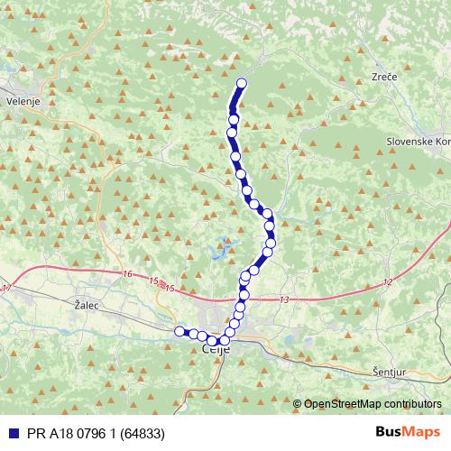 PR A18 0796 1 (64833) bus Line Map