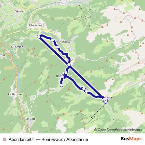 Abondance01 bus Line Map