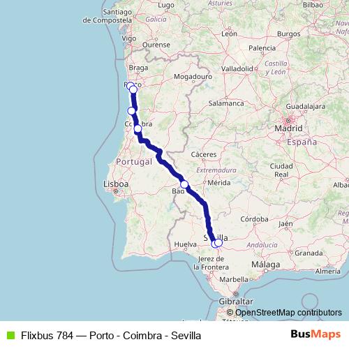 Flixbus 784 bus Line Map