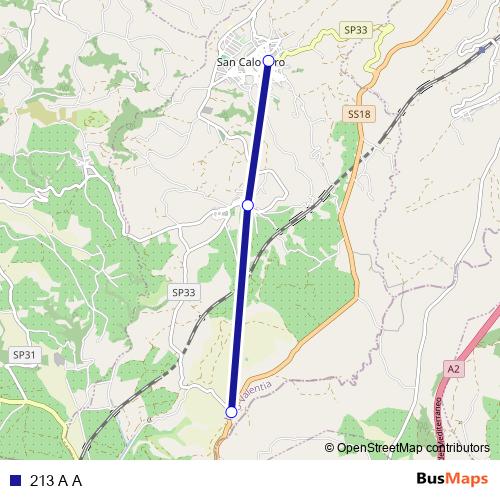 213 A A bus Line Map