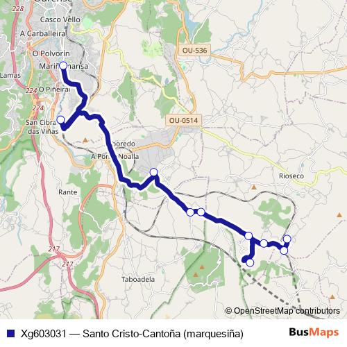 Xg603031 bus Line Map