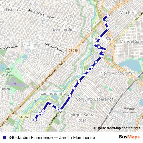 346-Jardim Fluminense bus Line Map