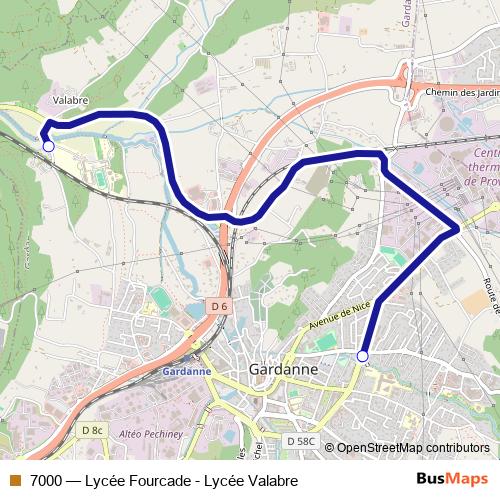 7000 bus Line Map