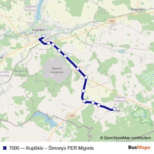 7000 bus Line Map