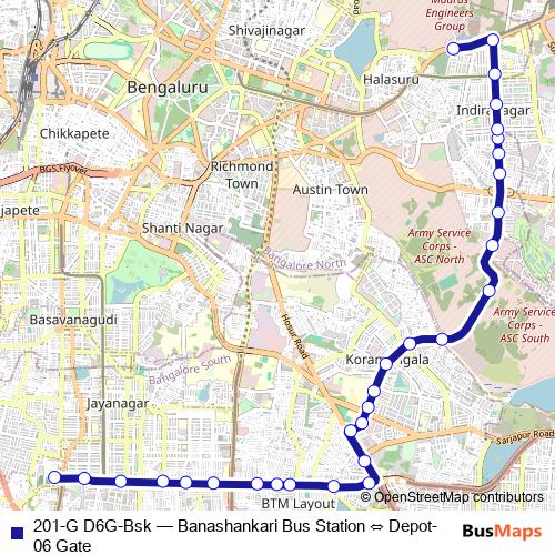 201-G D6G-Bsk bus Line Map