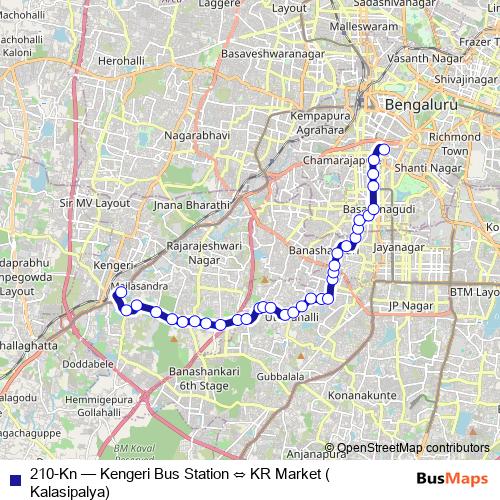 210-Kn bus Line Map