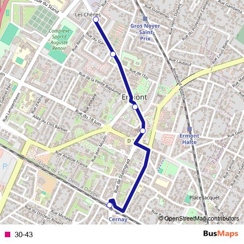 30-43 bus Line Map