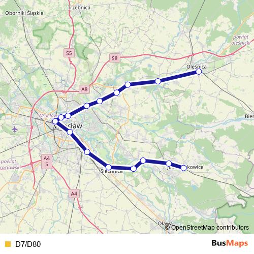D7/D80 rail Line Map