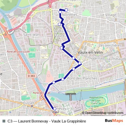 C3 trolleybus Line Map