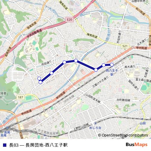 長83 bus Line Map