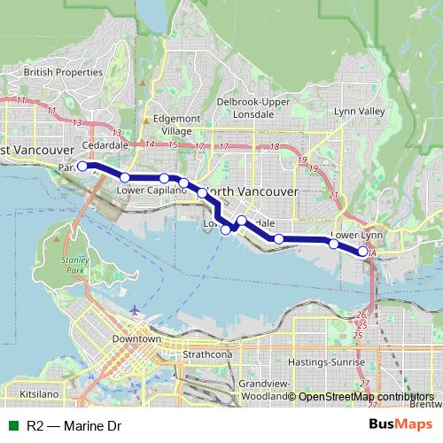 R2 bus Line Map