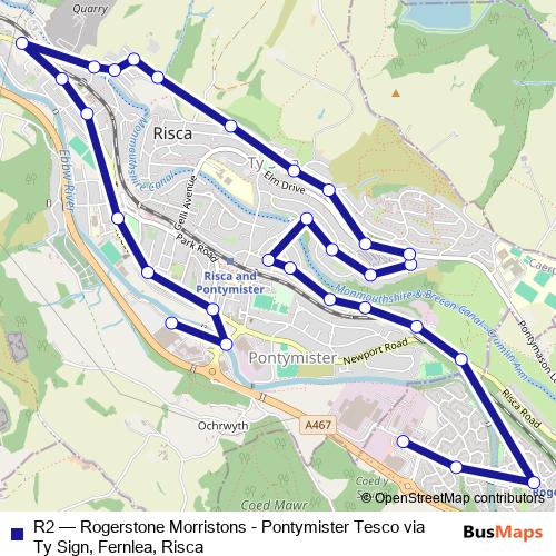 R2 bus Line Map