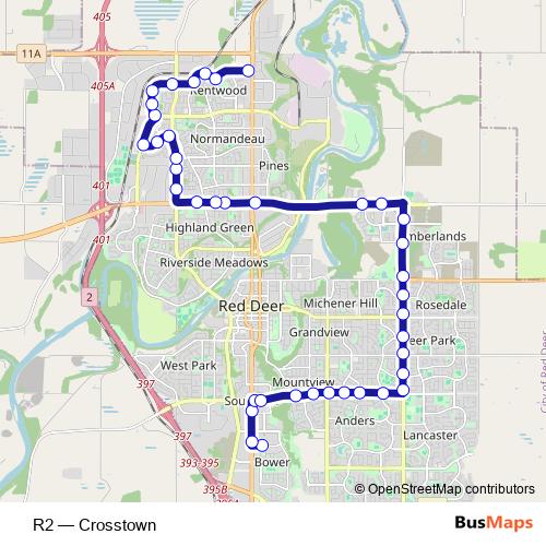 R2 bus Line Map
