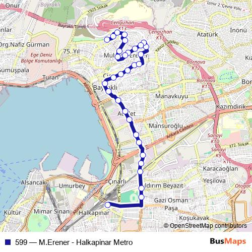 599 bus Line Map