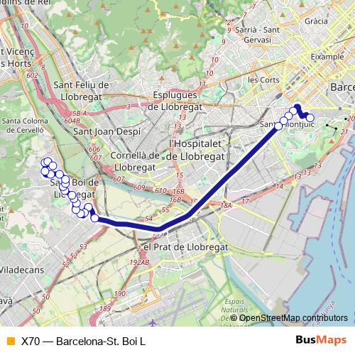 X70 bus Line Map
