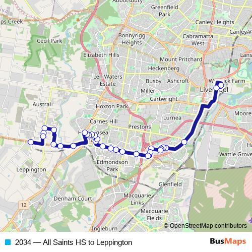 2034 bus Line Map