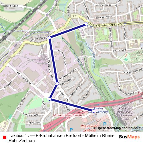 Taxibus 1. bus Line Map