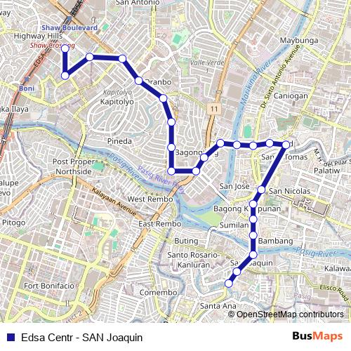 Edsa Centr - SAN Joaquin bus Line Map