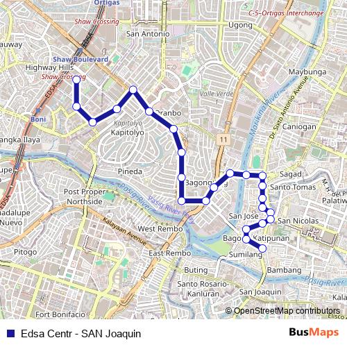 Edsa Centr - SAN Joaquin bus Line Map
