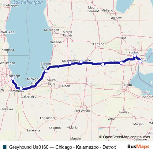Greyhound Us0160 bus Line Map