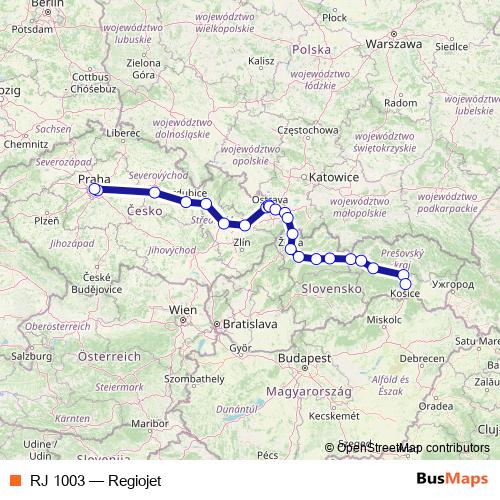 RJ 1003 rail Line Map