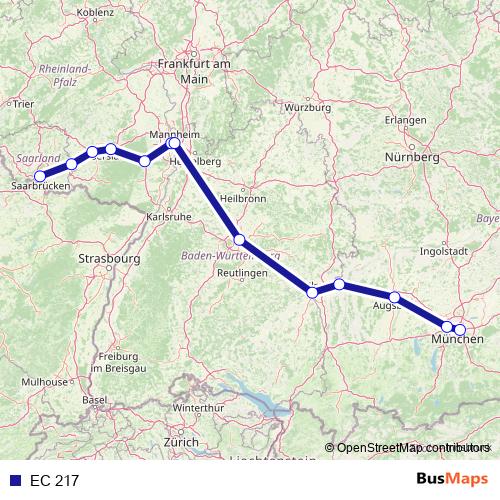 EC 217 rail Line Map